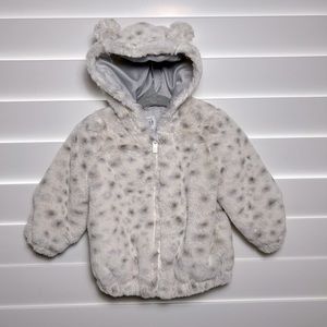 GAP 6-12M baby girl faux fur cheetah jacket